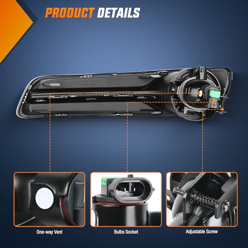 Nilight Fog Light Assembly Compatible with 2011 2012 2013 2014 Chrysler 300 Bumper Driving Lamps with Projector Lens and H11 12V 55W Halogen Bulbs Driver Side and Passenger Side