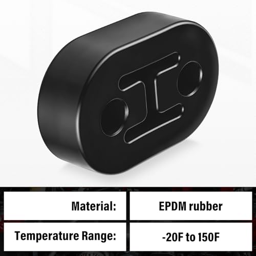 SINGARO Rubber Exhaust Hanger, Muffler Exhaust System, Heavy Insulator Support Bushing Installation, 2 Holes 0.47 Inch, High-Density Tailpipe Damping Hanger (2PCS Black)