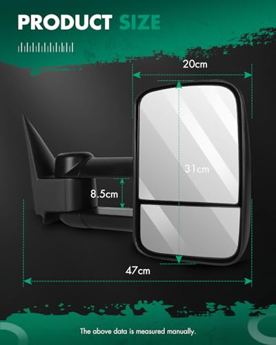 SCITOO Towing Mirrors Fit Chevy GMC Exterior Accessories Mirrors Fit 1999-2007 Chevy/GMC Silverado/Sierra 1500 2500HD 3500HD with Convex Glass Manual Controlling and Telescoping Features