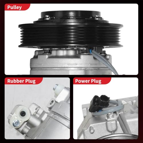 PHOBOOS A/C Compressor with Clutch Compatible with Acura TL 2009-2014, TSX 2010-2014, RDX 2013-2015 & Honda Accord 2008-2012, Accord Crosstour 2010-2011, Crosstour 2012【3.5L/3.7L】. Ref. CO-29030C