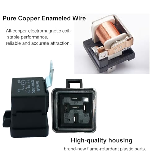 6 Pack 5 Pin Relay 40/30 AMP 12V DC Waterproof Relay Kit with Heavy-Duty Pigtail, 5-PIN SPDT Automotive Relays with Socket and Wires for Car, Truck, Boat, Motorcycle