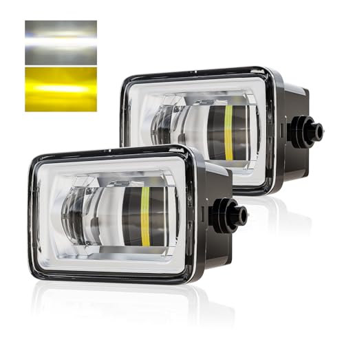 wideep Premium Dual colors LED Fog Light Assemblies For F150 2015-2020 Ford, Two-Tone White and Amber Light, For 17-19 F250/F350/F450 Super Duty, Plug and Play Anti-fog IP67 DC 12V, 2Pcs, JL3Z-7222-D