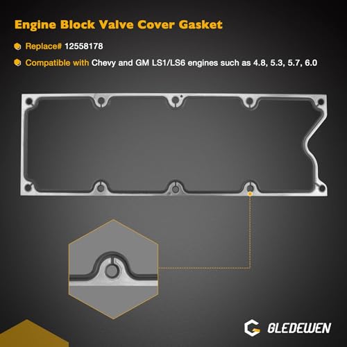 GEN 3 5.3 LS Gasket Set, 6.0 Head Gasket Kit Compatible with 1999-2010 GM Chevrolet 4.8L/5.3L/5.7L/6.0L LS1 LS6 LQ4 LQ9 Engine, Replace# 12633904 12558177 BTR73450