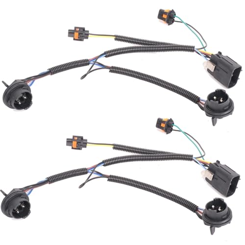 APSVE Headlights Assembly w/Bulb & Wiring Harness for 2007-2013 Chevy Silverado 1500, 07-14 Silverado 2500HD 3500HD Replacement Headlamp Assembly, Black Housing Clear Side
