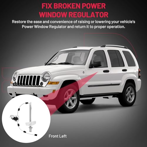 BDFHYK 741-526 Power Window Regulator with Motor Front Left for 2002-2007 Liberty 2002 2003 2004 2005 2006 2007 02 03 04 05 06 07