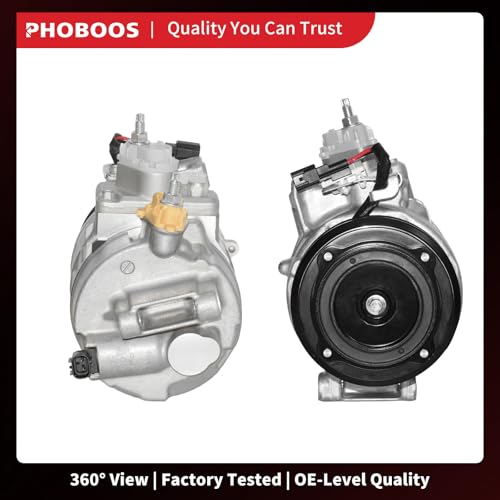 PHOBOOS A/C Compressor with Clutch Compatible with Ford Fusion 2013-2020 L4 1.5L/1.6L/2.0L, Edge 2015-2018 L4 2.0L & Lincoln MKZ 2013-2018 L4 2.0L, Ref. CO-29119C, 198356