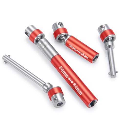 RCLIONS Steel RC Drive Shaft CVD 38+64mm Upgrade for 1/24th AXIAL SCX24 Gladiator AXI00005 RC Crawler Car Parts (Red)