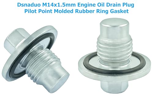 5PCS M14x1.5mm Engine Oil Drain Plug Pilot Point Molded Gasket Fit for Chevy Chevrolet Camaro Colorado Express LCF Sonic Trax Traverse, Buick Encore, Replace 65423, 090-211, 090-211CD, 55568037