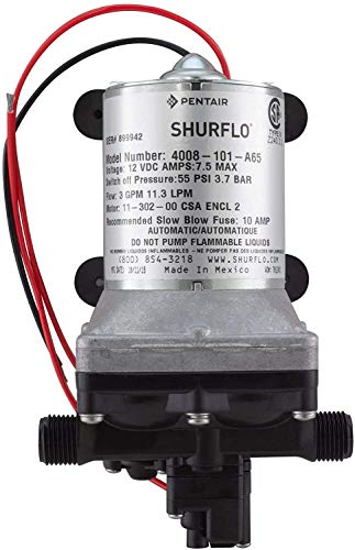 Shurflo 12 Volt RV Water Pump 3.0 GPM - 4008-101-A65 / E65 & 1/2" | RV Plumbing & Camper Water Pump | Twist-On Optional Pipe Strainer Bundle | Each Has A Unique Design - (Receive 1 Pump with Strainer)