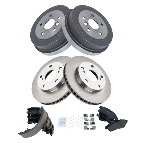 TRQ Brake Pad and Rotor Shoe and Drum Kit for 1992-2000 Toyota Camry