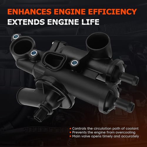 FILTERUP 68003582AB Engine Coolant Thermostat Housing Assembly Compatible with Dodge, Chrysler, Jeep - Journey 09-20, Avenger 09-14, Compass Patriot 07-17, Caliber, Sebring, 200 4Cyl 2.4L 2.0L