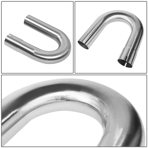 DNA MOTORING 16Pcs 2 Inches Stainless Steel DIY Custom Exhaust Tubing Mandrel Bend Pipes Straight & U-Bend Kit, Universal Fit, ZTL-20SS