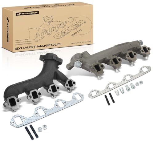 A-Premium 2PCS Left & Right [OHV 8Cyl 5.8L] Engine Exhaust Manifold Kits W/Gaskets, Studs, Nuts Compatible with Ford F-150 1988-1996, F-250, F-250 HD, F-350, E-150 E-250 E-350 Econoline & More