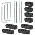 VOURTM 16PCS Rubber Exhaust Hanger Kit with 2 Hole & 4 Hole, Heavy Duty Exhaust Insulator Mounts, 0.47" Hole Diameter, 90° 7.6" & Straight 10" Muffler Hanger Rod Set for Automotive Replacement
