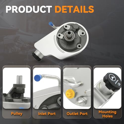 UGFC Power Steering Pump 20-8740 with Reservoir Compatible with 1999-2013 Chevrolet Silverado 1500, Suburban,2007-2014 GMC Yukon,Sierra,2007-2014 Cadillac Escalade ESV EXT,08-09 Hummer