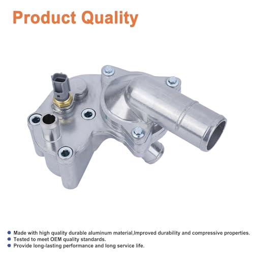 Upgrade Aluminum Thermostat Housing Assembly.(1PCS) Replaces Part # 5R3Z-8592-BA 5R3Z8592BA. Fit For 2005-2010 Ford Mustang 4.0L V6.