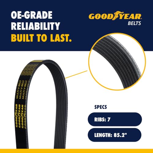 Goodyear Belts 1070852 Serpentine Belt, 7-Rib, 85.2" Length for 2006-2011 for 2006-2011 Honda 1.8L L4 1799cc