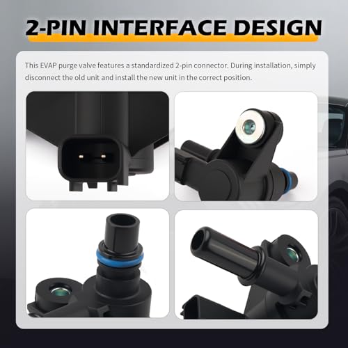 Car Vapor Canister Purge Valve Replacement OEM CX2626,2 Pin EVAP Purge Valve Solenoid Valves Compatible with Ford,Automotive Replacement Emission Canister Purges Valves with Gasket