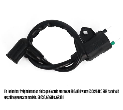 Poweka New Ignition Coil Compatible with Harbor Freight Chicago Electric Storm CAT 63cc 2hp 800 900 Watts 60338 66619 69381 Generator