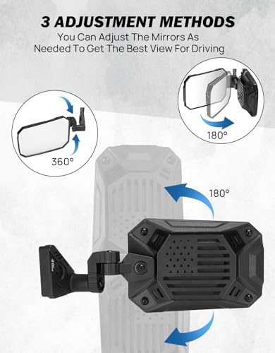 JOYTUTUS Mirrors Doors Off Compatible with Wrangler JL Gladiator JT 2018-2026, Wrangler JL Side Mirrors with Doors Off Wider View No Vibrate & Wobble (Patented), Not Fit Doors On