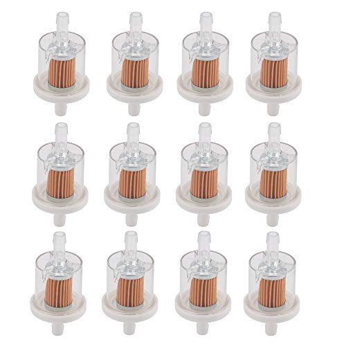 AloneGoer 12pcs 40 Micron 1/4" Inline Fuel Filter Compatible with Ka-wasaki FH430V FH451V FH500V 49019-0027 691035 493629 84001895 Dirt Street Motorcycle Motor Lawn Mower Tractor