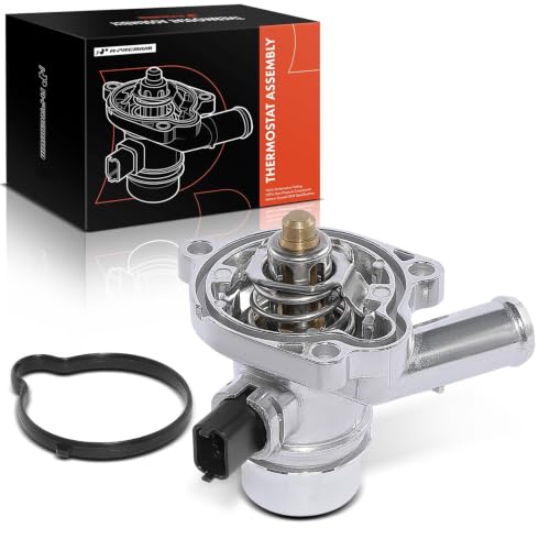 A-Premium Upgraded Aluminum Engine Coolant Thermostat Housing Assembly with Sensor & O-ring Compatible with Chevy Cruze 11-16, Sonic 12-20, Trax 13-21 & Buick Encore 13-21, 1.4L, Replace# 55565336