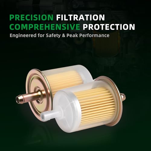 Riyhch 10 Pcs 3/8" Universal Inline Fuel Filters for Cars Industrial Tractors Trucks Motorcycles RV's Gas Powered Engine