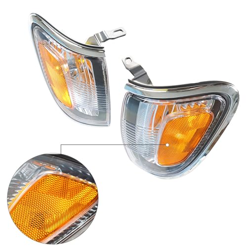 Silscvtt 1 Pair Front Turn Signal Lights Replacement for Toyota Tacoma 2001-2004 Right and Left Side Marker Lamps 8161004080 8162004080