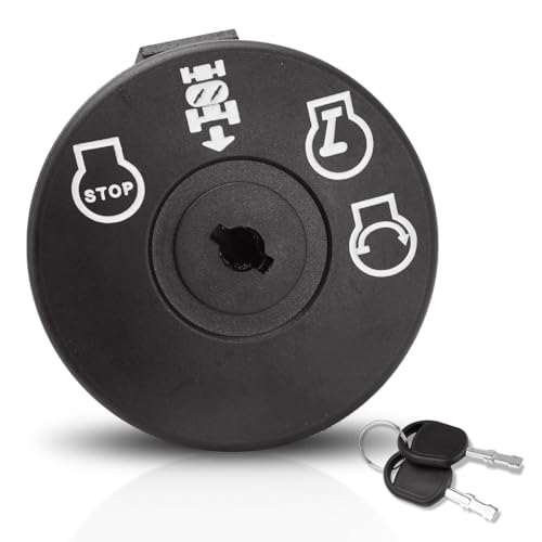 Lawn Mower Ignition Switch 4 Position with Key 7 terminals Compatible with Husqvarna AYP Craftsman Poulan Sears Lawn Mower Rider Replace# 193350 532193350