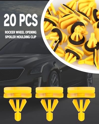 UNIGT 70pcs Fender Flare Rocker Panel Moulding Clips with Wheel Opening Trim Retainers and Fender Exterior Trim Fastener Rivet Compatible with GM Buick Cadillac Chevrolet GMC Sedan Trucks