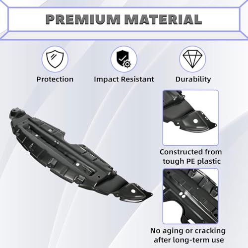 HECASA Front Engine Splash Shield Compatible with 2011-2020 Toyota Sienna Under Cover Replacement for TO1228174 5144108030 12171444