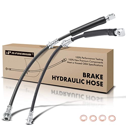 A-Premium Front Driver and Passenger Brake Hydraulic Hose Compatible with Select Chevy and Pontiac Models - Camaro 1984-1992, Firebird 1984-1992 - Replace# 17980323(Pack of 2)
