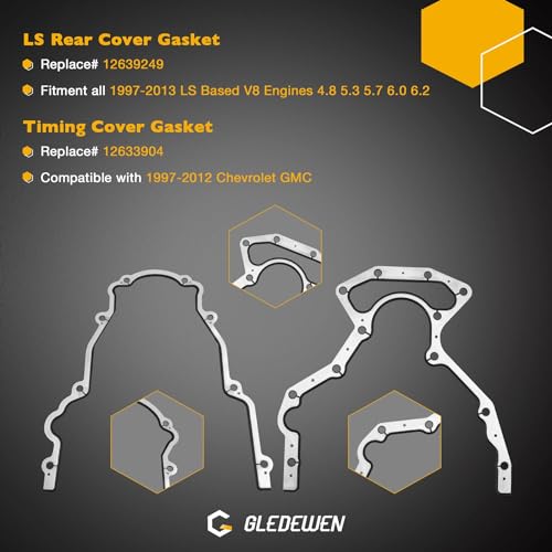 GEN 3 5.3 LS Gasket Set, 6.0 Head Gasket Kit Compatible with 1999-2010 GM Chevrolet 4.8L/5.3L/5.7L/6.0L LS1 LS6 LQ4 LQ9 Engine, Replace# 12633904 12558177 BTR73450