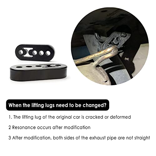 12mm Hole 4.25" EPDM 4 Hole Exhaust Hanger Adjustable Muffler Shock Absorber for Exhaust Pipe,Universal Tailpipe Mount Brackets Insulator Fit Car Truck SUV (4pcs)