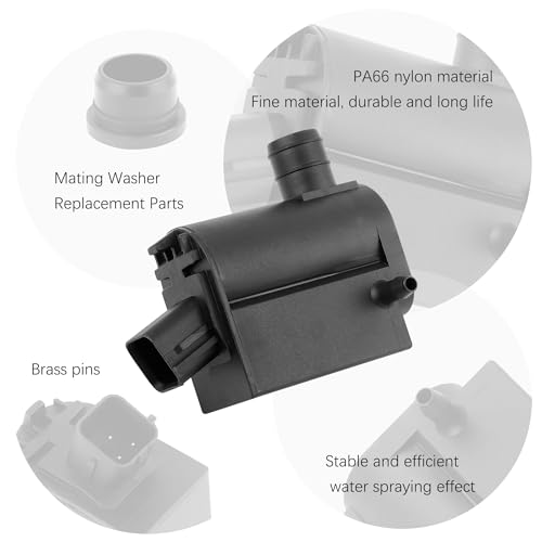 Windshield Washer Pump Replacement OEM#98510-1C100,98510-2K000 with Grommet,Windshield Wiper Pump Compatible with Kia Hyundai,Standard Windshield Washer Fl(for Kia)
