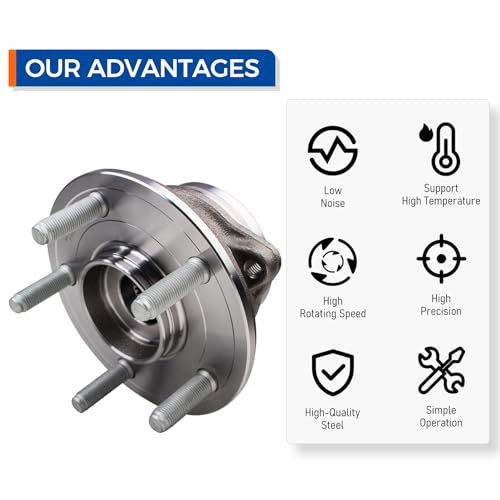 PAROD 513324 Front Wheel Hub and Bearing Assembly Compatible with 2011-2021 Jeep Grand Cherokee, 2022 Grand Cherokee WK, 2011-2023 Dodge Durango 5Lugs