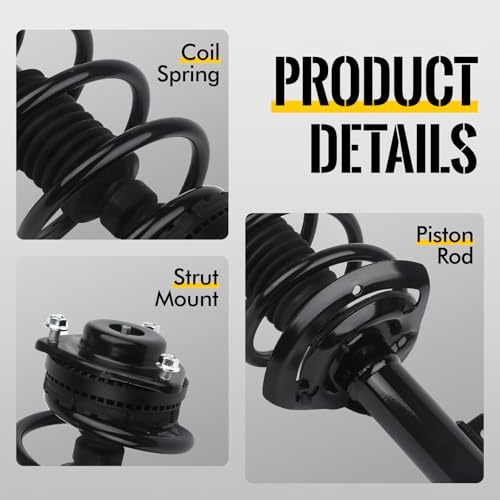 KUSATEC Front Pair Complete Struts Shock Absorber fit for 2009-2019 Dodge Journey, 172510 172509 Struts with Coil Spring Assemblies