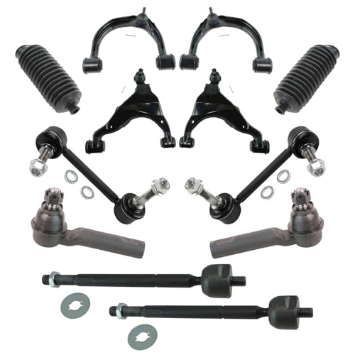 TRQ Front Steering & Suspension 12 Piece Kit Control Arms with Ball Joints, Sway Bar Stabilizer Links, Tie Rods Compatible with 2005-2015 Toyota Tacoma - VERIFY FITMENT