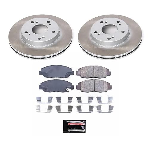 PowerStop Front Brake Kit for Honda Civic 2006-11 - Z17 Ceramic Brake Pads & Disc Rotors Replacement, KOE2384