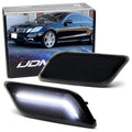 iJDMTOY Smoked Lens White Full LED Strip Front Bumper Side Marker Lights Compatible with 2010-2013 Mercedes W207 E-Class 2-Door Coupe/Convertible, Powered by SMD LED, Replace OEM Amber Sidemarkers
