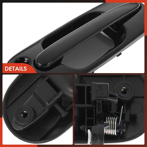 A-Premium Rear Left Driver Side Exterior Door Handle Compatible with Honda CR-V CRV 1997 1998 1999 2000 2001, Smooth Black, Replace# 72680-ST0-003