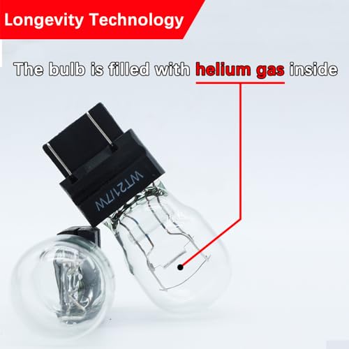 FAXCARS WT21/7W WT21W/7W OEM Standard Halogen Replacement Rear Tail Brake Turn Signal Light Bulb 12V WT21 21W Long Life, Pack of 2
