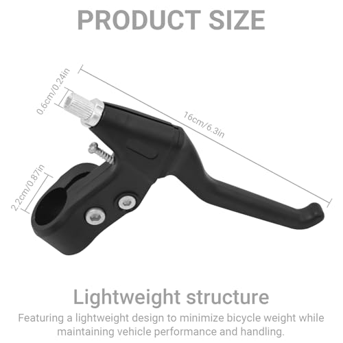 Universal Bicycle Brake Levers Set (Pair) - 22mm (7/8") Bike Brake Handles for Mountain Bike (MTB), Road, BMX, Kids & Fixed Gear Bicycles - Lightweight & Durable Replacement Parts [Black]
