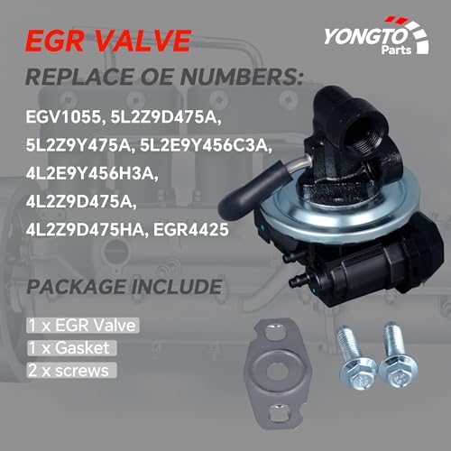 Yongtoparts EGV1055 EGR Valve 5L2Z9D475A Compatible with Ford Explorer 2004-2010, Explorer Sport Trac, Mercury Mountaineer V6 4.0L Replace OE 4L2E9Y456H3A 4L2Z9D475A