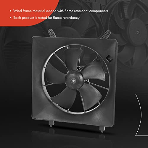 A-Premium Left Engine Radiator Cooling Fan Assembly Compatible with Select Honda Models - CR-V CRV 2002-2006, Element 2003-2011 - Replace# 19015PNB003, 19030PZDA01