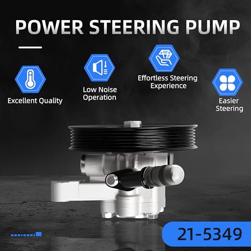 Loautong Power Steering Pump with Pulley, for Honda Accord 3.0L 2003-2007 for Acura MDX 3.5L 2003-2006, OE 21-5349 96-5349 56110RDJA02 56110-RCA-A01 56110RDJA01 56483RDAA01