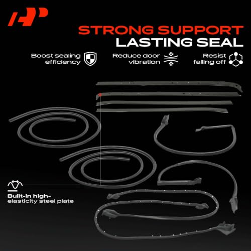 A-Premium 9PCS Door Seal Strip & Window Molding Trim Weather Stripping Kit Compatible with Chevrolet Camaro 1970-1981 & Pontiac Firebird 1970-1981