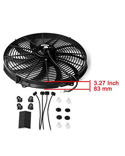 16" inch Universal Slim Fan Push Pull Electric Radiator Cooling 12V Mount Kit