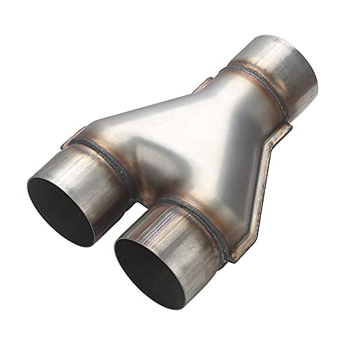A-KARCK Exhaust Y Pipe 3" Inlet, Stainless Steel 10" Long Dual 3" Outlet Y Pipe Withstands High Temperatures (Wide-body)