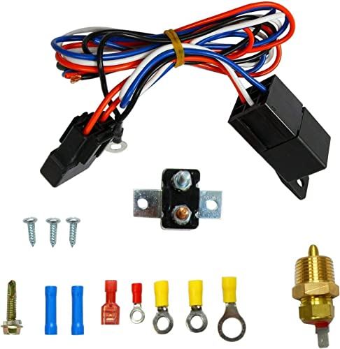16 inch Electric Radiator Fan with Thermostat Wiring Switch Relay Kit